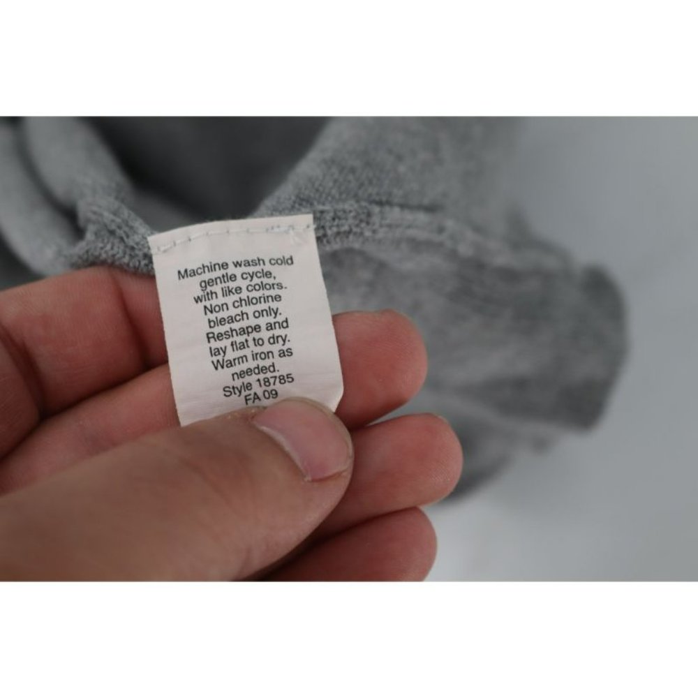 J Crew sweater Mens XL V Neck Long Sleeve Knit Cotton Cashmere Gray pullover - Picture 7 of 7